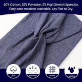 DRESHOW Extra Wide Headbands for Women Cotton Turban Knotted Bandana Head Bands Non Slip Boho Hair Accessories for Sports & Yoga