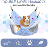 BOAO 2 Pcs Guinea Pig Rat Hammock Guinea Pig Hamster Ferret Hanging Hammock Accessories for Small Animals Chinchilla Parrot Sugar Glider Ferret Squirrel(Rose Color, Blue, Dot Pattern)