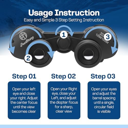 20x50 HD Binoculars for Adults High Powered Professional Waterproof, Precise Focus, Built to Last 20x50 High-Powered Optics with Essential Accessories Hunting Binoculars for Adults