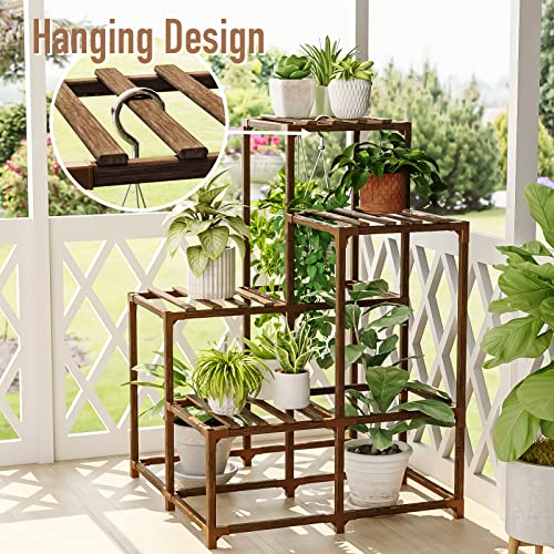 Bamworld 4-Tier Indoor Outdoor Plant Stand Holder for Patio Balcony Garden