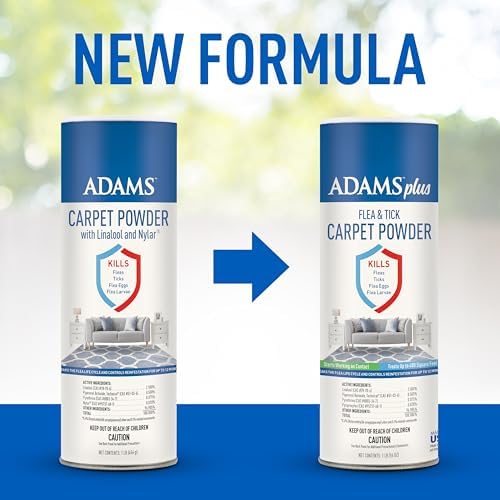 ADAMS Plus Carpet Powder, Kills Fleas and Ticks On Contact, Kills All Stages of the Flea Life Cycle, 30 Day Protection, Freshens and Deodorizes, Treats Up to 400 Sq Ft, 1LB