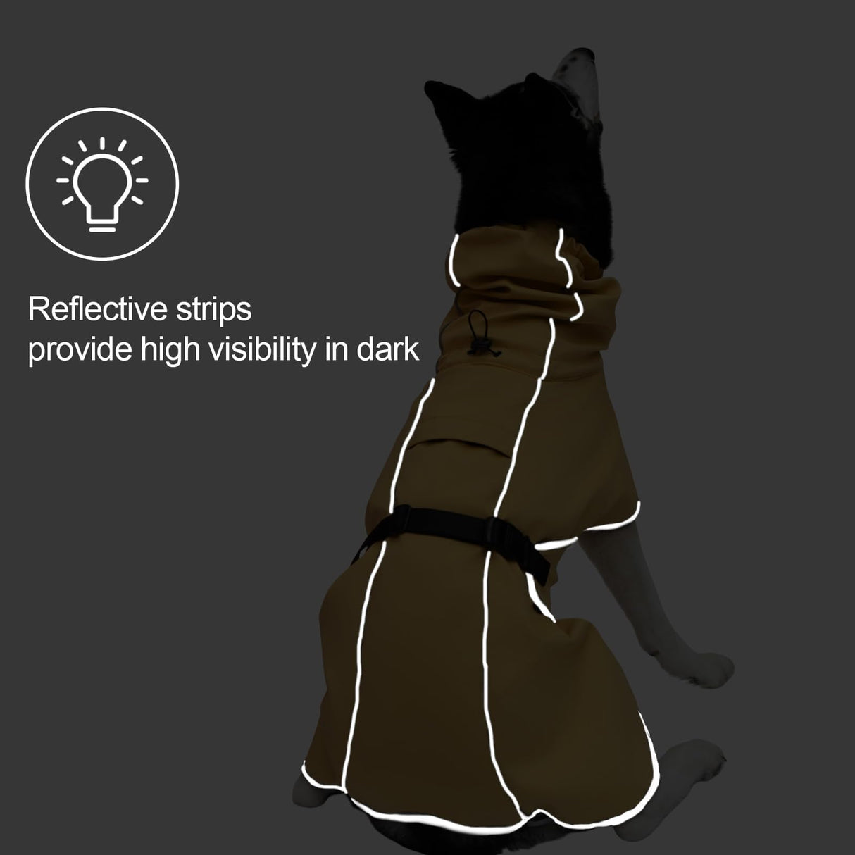 DELIFUR Large Dog Raincoat Waterproof - Adjustable Dog Poncho Raincoat Lightweight Rain Jacket with Soft Lining for Large Dog Yellow (XX-Large)