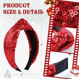 Christmas Knot Headbands for Women Red Sequins Hairband Wide Glitter Headband Girls Christmas Sparkle Headband Green Fashion Hair Accessories