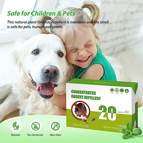 KINGFAC Rodent Repellent Peppermint Oil to Repel Mice and Rats 20 Pack Mice Repellent for House Natural Mouse Repellent Ball to Keep Rodent Out of Car Engines Indoor Outdoor Kitchen Garden