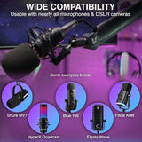 SA-30 Microphone Boom Arm, 360° Rotatable Mic Stand with 6 inch riser, Microphone Holder with 1/4", 3/8" and 5/8" Adapters, Professional Microphone Arm with Accessories, Mic Boom Arm Black