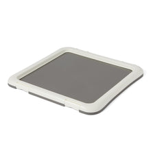 Load image into Gallery viewer, Amazon Basics Dog Training Pad Holder,Secured Latches,Extra Thick and Non-Slip, Recycled Plastic, 24 inch, S, White and Charcoal
