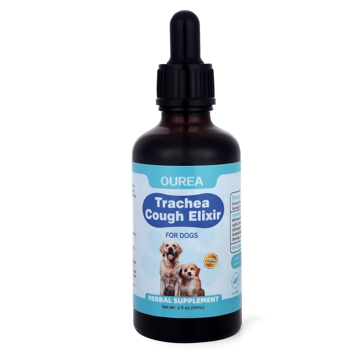 Collapsed Trachea Treatment for Dogs, Trachea Cough Elixir, Dog Kennel Cough Relief, Herbal Supplements Promote Smooth Breathing for Dogs, Easy to Administer (2 FL OZ)
