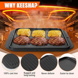 KEESHA Toaster Oven Tray for Cuisinart Air Fryer Tray Replacement, Premium Cast Iron Air Fryer Pans for Cuisinart TOA-060 and TOA-065