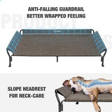 Veehoo Cooling Raised Dog Bed, Guardrail Elevated Dog Bed, Chewproof Dog Bed Frame with Washable & Breathable Teslin Mesh, Non-Slip Dog Sofa Bed Cot for Indoor & Outdoor, XX Large, Brown