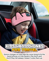 Kids Headphones, Headband Headphones for Children Baby & Toddlers, Bluetooth Toddler Headphones Wireless and Wired Playback 3.5 MM Jack for School, Stretchy & Comfy Travel Accessories