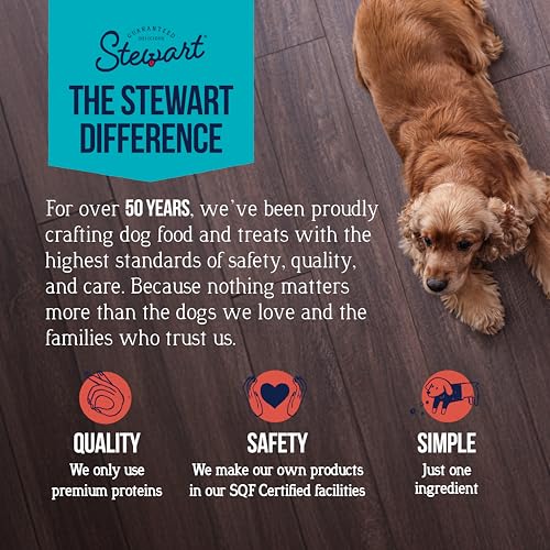 Stewart Chicken Breast Dog Treats, 14.8 oz, ~280 Pieces, Freeze Dried Raw, Single Ingredient, 74% Protein Training Treats or Meal Topper in a Value Size Resealable Tub, Grain Free, Gluten Free