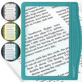 MagniPros 5X Large LED Page Magnifier for Reading Magnifying Reader with 3 Color Lighting Modes & Anti-Glare Lens to Reduce Eye Strain-Perfect for Small Prints, Aging Eyes, Low Vision and Seniors