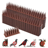 Bird Spikes, 20 Pack Bird Squirrel Raccoon Pigeon Cat Animal Deterrent Spikes for Outside Anti Bird Defender Spikes Outdoor to Keep Birds Away Brown