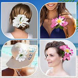 HAIMEIKANG Hawaiian Hair Clip, 3 Pieces Tropical Flower Hair Pins - Artificial Hawaiian Flower Hair Accessories in White, Rose Red, and Purple for Women, Wedding Hair Piece