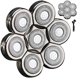 7 Blades Head Shaver Replacement Heads Electric Shaver Universal Replacement Blade Head Electric Razor for Men (7D Silvery)