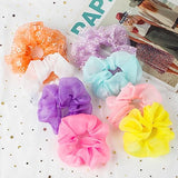 8 Pcs LED Scrunchies for Women - Scrunchy, Light Up Scrunchies for Girls, Colorful Yarn Hair Tie Multi Light Modes, Glow in the Dark Hair Accessories for Christmas Rave Party (#01)