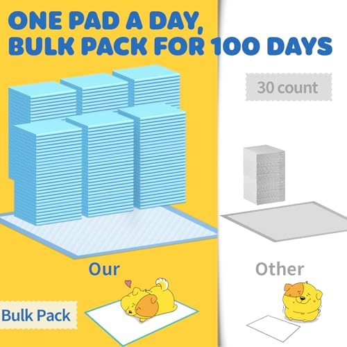 100-Pack X-Large Puppy Pads - 34'' x 28'' Pee Pads for Dogs Potty Training with Leak-Proof Quick-Dry Design, 6-Layer Wee Wee Pads for Dogs
