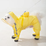 Pupmist Full Coverage Small Dog Raincoat, Waterproof with Four-Leg Protection, Ideal for Teddy Bears, Includes Waterproof Mini Backpack (Yellow, X-Small(Suggest Weight 1.3-3.3lb))