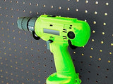 Menecor 5PCS Pegboard Drill Holder with Double Hooks and Accessories Bag for Power Tools