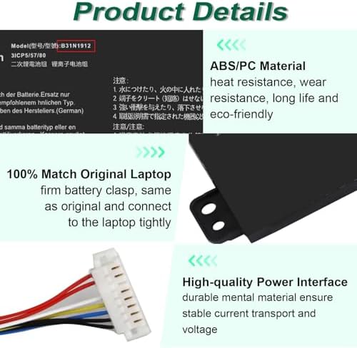 DMKAOLLK 42Wh B31N1912 C31N1912 Battery Replacement for Asus VivoBook 14 E410M E410MA L410M L410MA E410KA F414MA-CL E510KA L510MA R522MA Vivobook 14 E410MA-EK017TS Notebook 11.5V Vivobook L410M-15