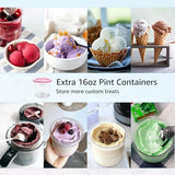 Ice Cream Containers for Ninja Creami Pints and Lids 16oz Pint Containers 4Pack Extra Replacement Pints for Ninja Creami NC301, NC300, CN301CO, CN305A Ice Cream Maker(Gray, Green, Pink, Blue)