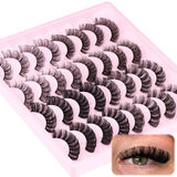 Russian Strip Lashes D Curl False Eyelashes Wispy 4 Styles Fake Eyelashes Natural Russian Eyelashes Fluffy Mink Lashes that Look Like Extensions 16 Pairs ALICROWN