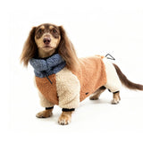 WienieDay Dachshund Sherpa Fleece Dog Jumpsuit, Warm Winter Full Body Coat for Small Medium Dogs, Thick Clothes for mini Dachshund (Large (15-20 lbs))