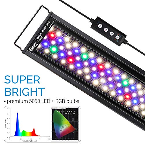 hygger Advanced LED Aquarium Light with Timer, 24/7 Lighting Cycle & DIY Mode, Full Spectrum Fish Tank Light for 30-36 in Planted Tank