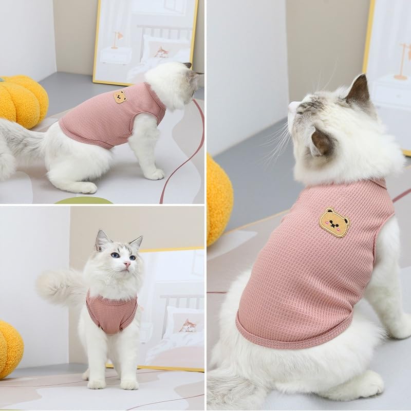 Generic RichePet 4 Pieces Dog Shirts with Breathable and Comfort Small Medium Dog cat pet Clothing Spring Dog Outfits for Small Puppy Cat Pets (X-Large), Yellow Pink Green White