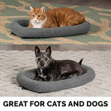 Furhaven Dog Bed for Extra Small Dogs & Indoor Cats, 100% Washable, Sized to Fit Crates - Sherpa Fleece Bolster Crate Pad - Gray, Extra Small (Pack of 2)