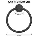 Towel Holder for Bathroom Wall Matte Black Towel Ring Stainless Steel Hand Towel Holder Heavy Duty Towel Hanger for Bath, Kitchen