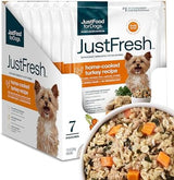 JustFoodForDogs JustFresh Home-Cooked Turkey Dog Food with No Preservatives, Resealable Packaging, Human Grade Wet Dog Food, 12 oz - 7 Pack