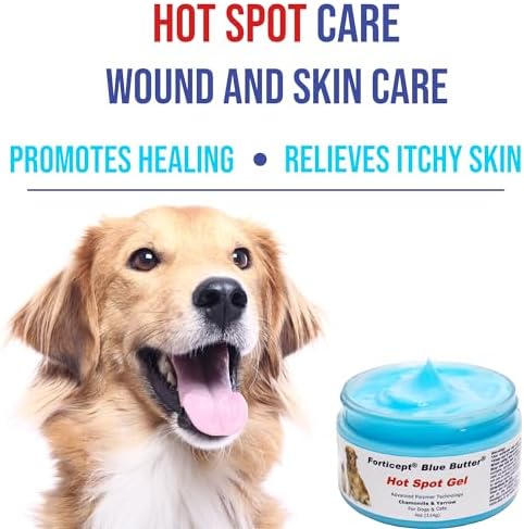 Forticept Blue Butter – Hot Spot Treatment for Dogs | Dog Wound Care | Skin Yeast Infections, Ringworm, Cuts, Rashes, First Aid Veterinary Strength Topical Ointment 4oz