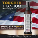 Tougher Than Tom Mouse Repellent Spray – 3 Pack - 8 fl oz Premium Cinnamon and Peppermint Oil Spray for Rodents – Effective Mouse Repellent Indoor Spray – Mice Deterrent Spray – All-Natural Formula