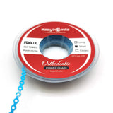 SNAWOP Dental Orthodontic Power Chain Multicolor Spool Elastic Rubber Bands for Teeth Braces (Short, Light Blue)