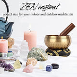 Tibetan Singing Bowls Set-Hand-hammered in Nepal Sound Bowl for Meditation, Yoga, Chakra, Meditation Accessories, Unique Gifts for Women, Men (Black, 3.15 inch)