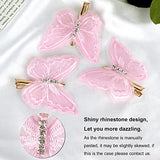 NAISIER Butterfly Hair Clips 15 Pieces 2.6 inch Lace Embroidery Flower Butterfly Hair Pins Hair Accessories for Halloween Cosplay Women Girls Hawaii Hair Clips.（Pink, 15 PCS)