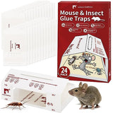 LULUCATCH Sticky Mouse Traps, 24 Pack Pre-baited Glue Traps, Foldable Bulk Non-Toxic Indoor Mouse Glue Boards for Insects, Snake, Lizard, & Spider, Pet Child Safe & Easy to Use Pest Control