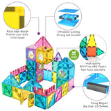 Jasonwell Magnetic Tiles Building Blocks Set for Boys Girls Preschool Educational Magnet Construction Kit Stacking STEM Toys Christmas Birthday Gifts for Kids Toddlers 3 4 5 6 7 8 9 10 + Year Old