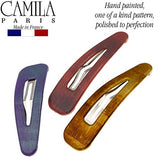 Camila Paris CP2933 French Hair Barrettes Clips, Snap Hair Slides Clic Clac for Women, Styling Girls Side Slide-in Metal Snap Pin Hair Accessories for Women. Strong Hold, No Slip Grip, Made in France