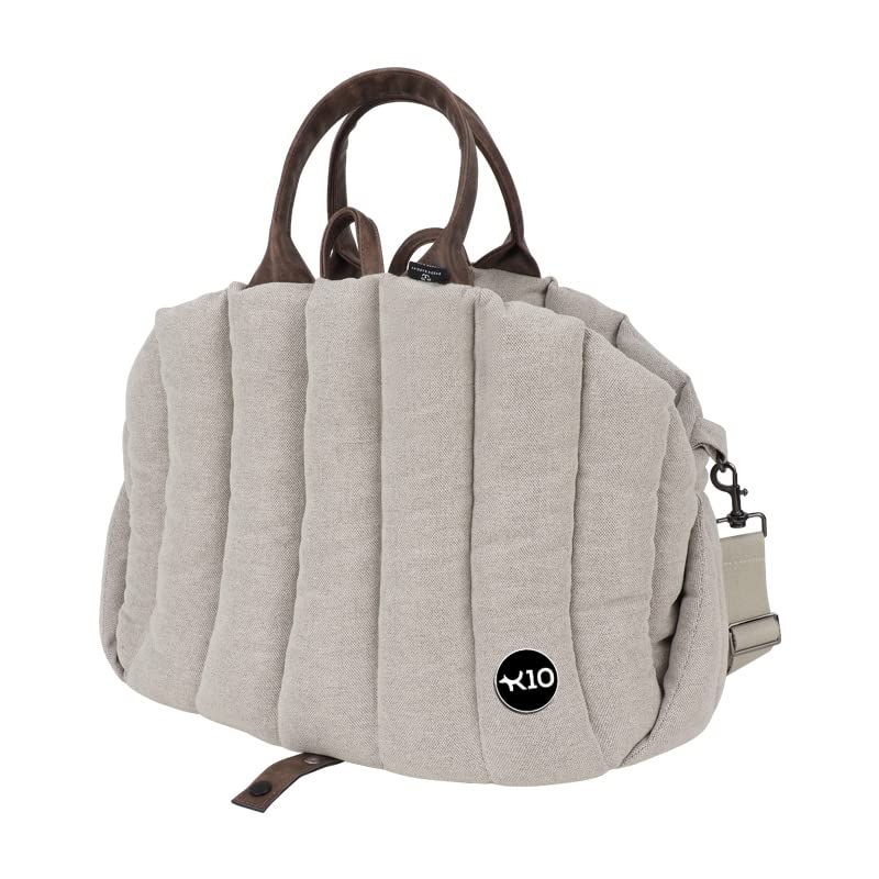 K10 Car-Go Tote - Dual Purpose Pet Tote and Dog Car Seat - Carry Your Dog or cat Safely with Harness Attachment - Attach The Bag to a seat to use as a Pet Carrier (Oatmeal Beige)