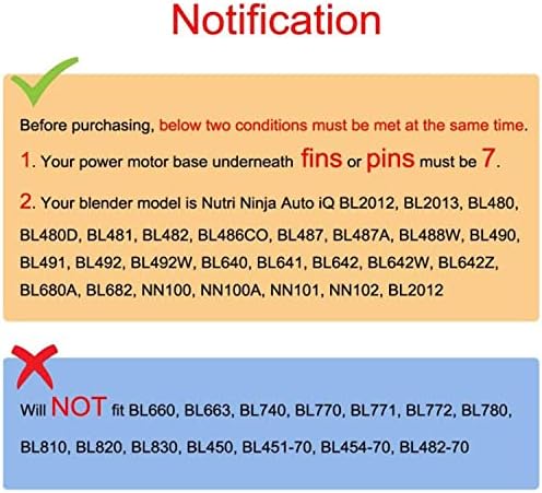 [Updated Version] 7 Fins Blender Blade Compatible with Ninja Blender Blade Replacement for Ninja Auto iQ BL682-30 BL642-30 BL450-30 BL482-30 BL687CO-30 ect.