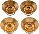 Musiclily Pro Inch USA LP Guitar Top Hat Knobs Fine 24-Spline Bell Knobs for USA Les Paul CTS Pots Electric Guitar, Gold (Set of 4)