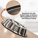 2Packs Stainless Steel Dog Bowl with Anti-Skid Rubber Base for Small/Medium/Large Pet, Perfect Dish, Pets Feeder Bowl and Water Bowl Perfect Choice for Dog Puppy Cat and Kitten (40oz)