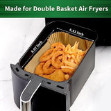 Air Fryer Liners Disposable, 200 pcs Rectangle Air Fryer Parchment Paper Sheets Air Fryer Accessories for Ninja SL401 DoubleStack XL 2-Basket Air Fryer