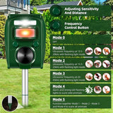2024 Upgraded Ultrasonic Animal Repellent Outdoor,Cat Repellent Outdoor Solar Animal Repeller with Motion Sensor Strobe Light Raccoon Repellent Deer Repellent Coyote Deterrent Skunk Repellent for Yard