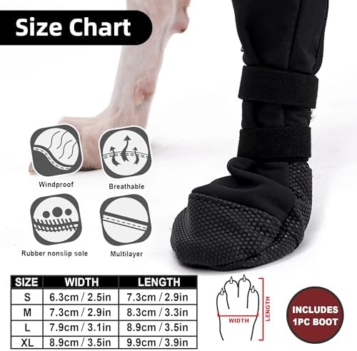 ETIAL Dog Paw Wound Recovery Boot, Waterproof Dog Bootie for Injured Paw, Anti-Slip Dog Shoe with Self-Adhesive Strap, Dog Paw Protector for Outdoor Walking & Keep Dogs from Licking Wounds (XL)