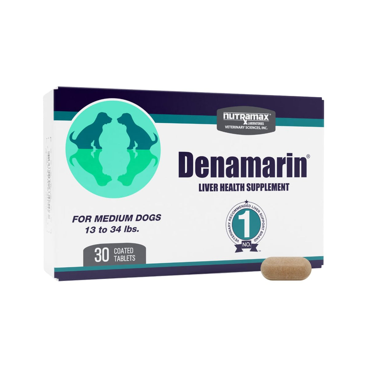 Nutramax Laboratories Denamarin Liver Health Supplement for Medium Dogs - With S-Adenosylmethionine (SAMe) and Silybin, 30 Tablets