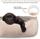 JOEJOY Rectangle Dog Bed for Large Medium Small Dogs Machine Washable Sleeping Dog Sofa Bed Non-Slip Bottom Breathable Soft Puppy Bed Durable Orthopedic Calming Pet Cuddler, Multiple Size, Beige