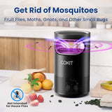 COKIT Indoor Insect Trap, Catch Insect with Suction, Bug Light and Sticky Glue, Catcher & Killer for Mosquito, Gnat, Moth, Fruit Flies, Non-Zapper Traps for Home with Adapter, Glossy Black